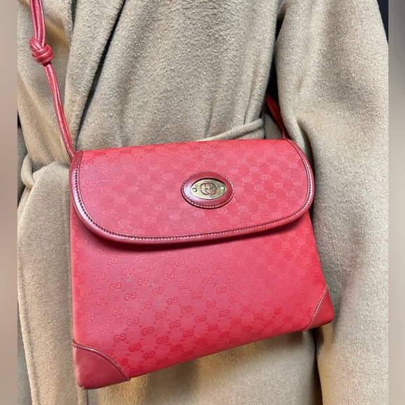 Authentic vintage Gucci crossbody bag red 007.14.5548 - Picture 1 of 13